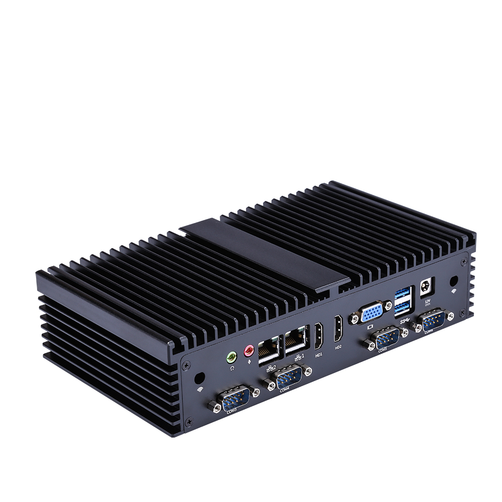 

QOTOM Mini Pc Intel I3-6100U 2.3GHz Dual Core 8GB DDR4 128GB SSD 6 Gigabit Ethernet Machine Micro Industrial Q530X Multi-Network Port