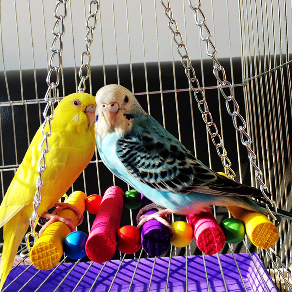 

Parrot Toy Colorful Деревянный подвесной подвесной мост Постоянный бар Аксессуары для птичьего корма Игрушки для домашних животных