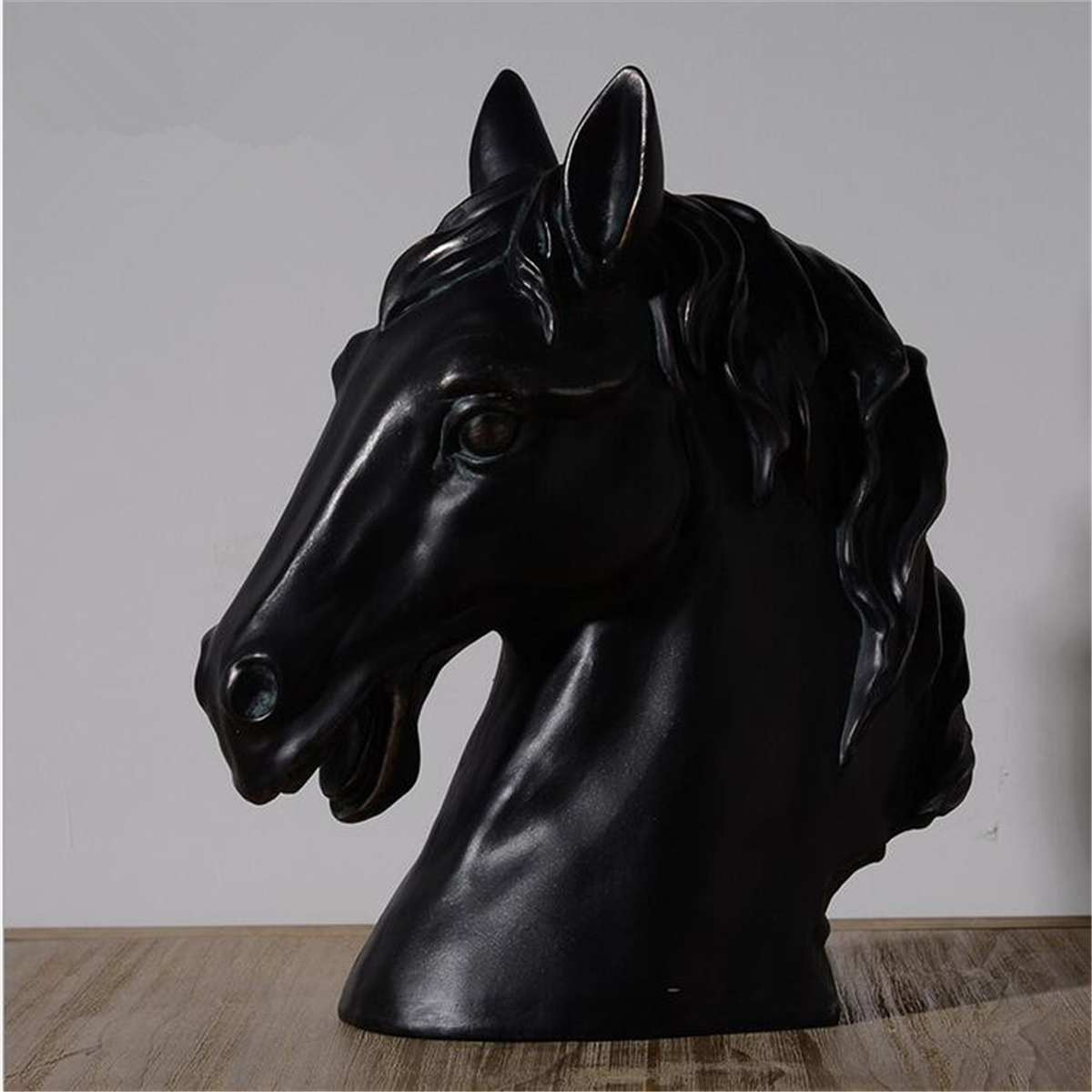 

Statue Horse Head Bust Ornament Sculpture Figurine Home Feature Display Decorations
