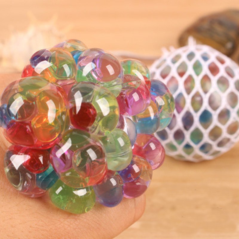 

Squishy MultiColor Mesh Stress Reliever Ball Squeeze Stressball Party Сумка Fun Gift