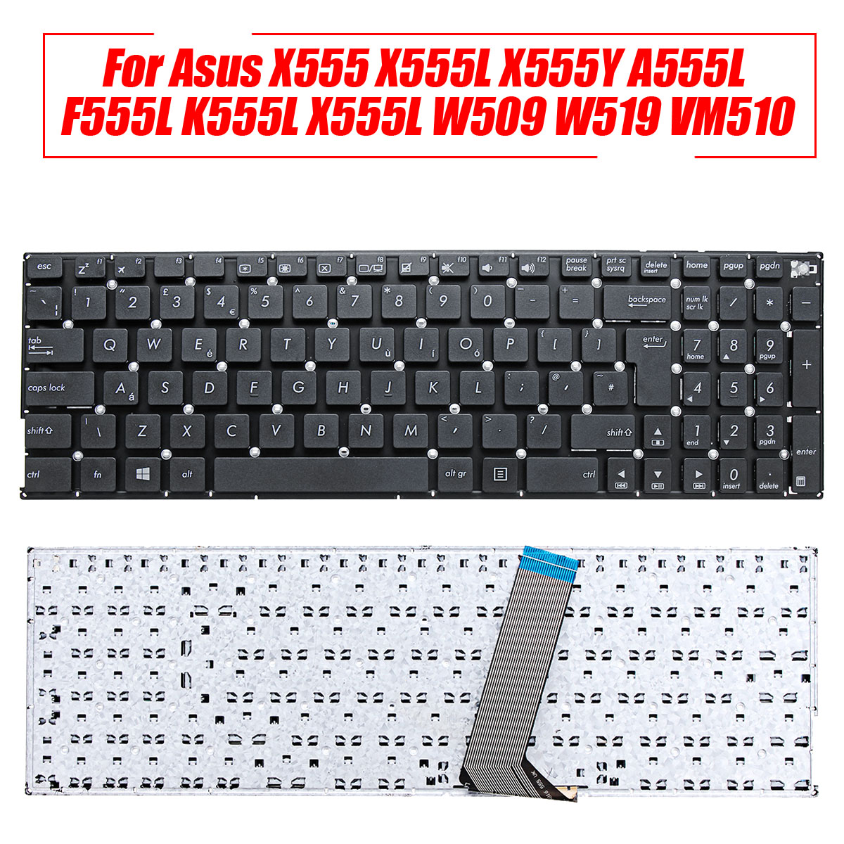 Replace Keyboard For Asus X555 X555L X555Y A555L F555L K555L X555L W509 W519 VM510 Laptop 12