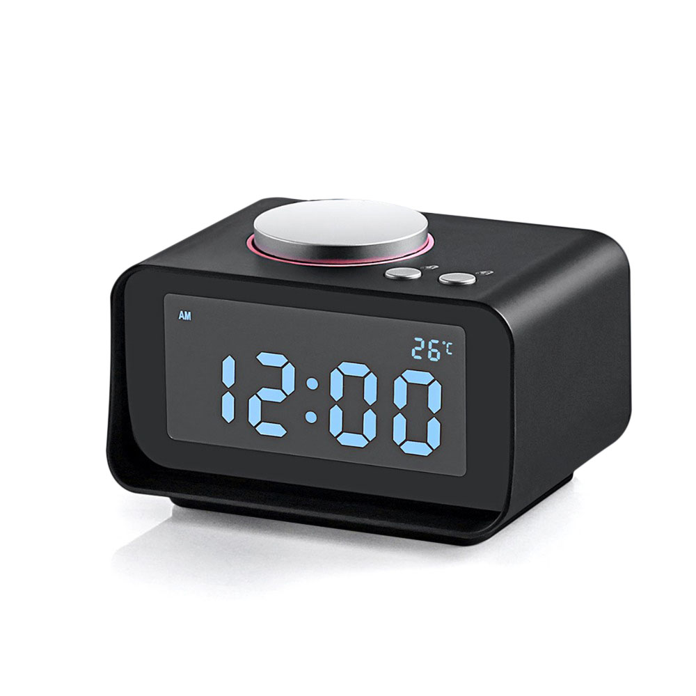 

Loskii DC-14 LCD Digital Alarm Clock With Snooze FM Radio AUX In And Dual USB Charging Ports Alarm Clock With Backlight