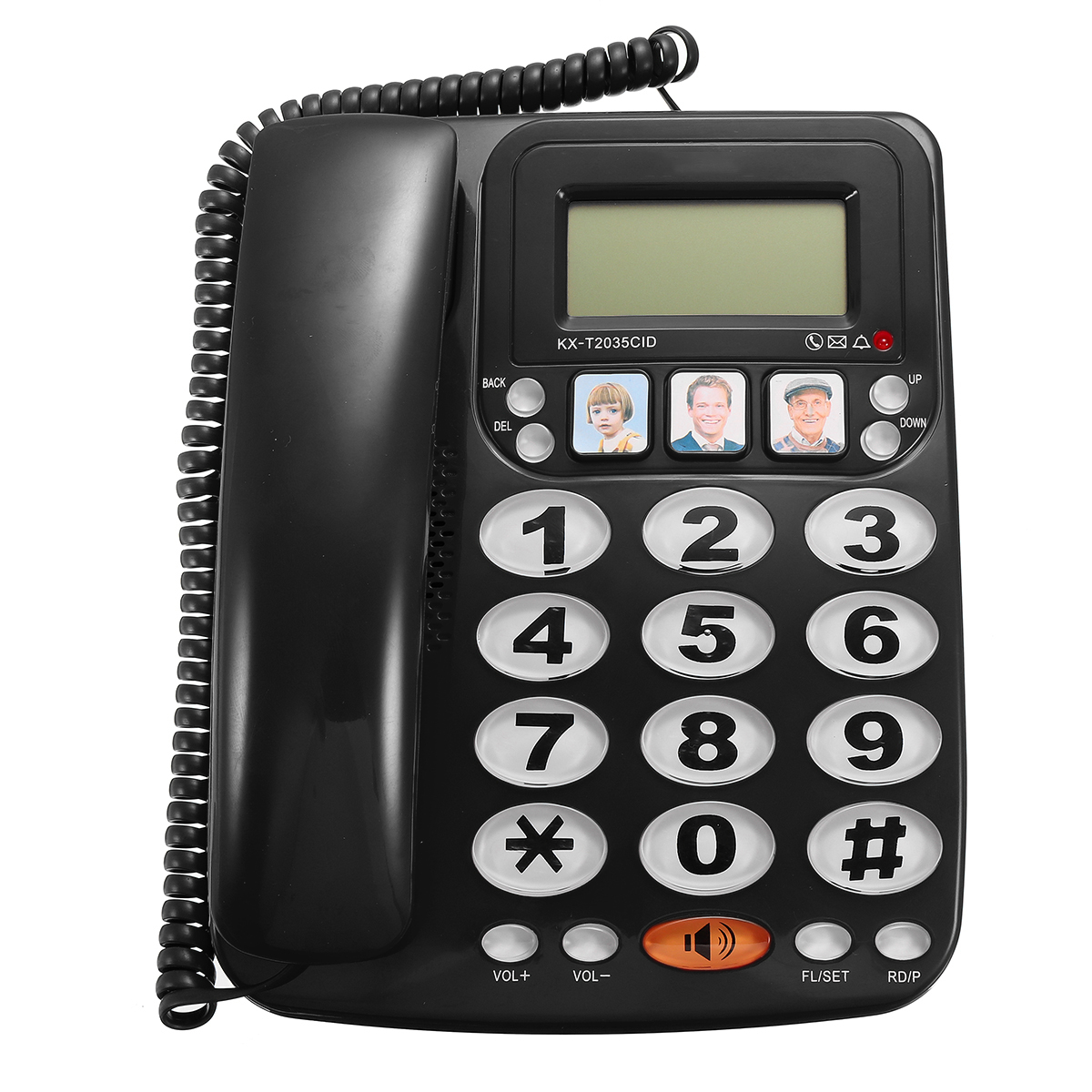 

KX-2035CID Проводной телефон с 2 линиями и громкой связью Быстрый набор Проводной телефонный звонок Дисплей с идентификатором вызывающего абон