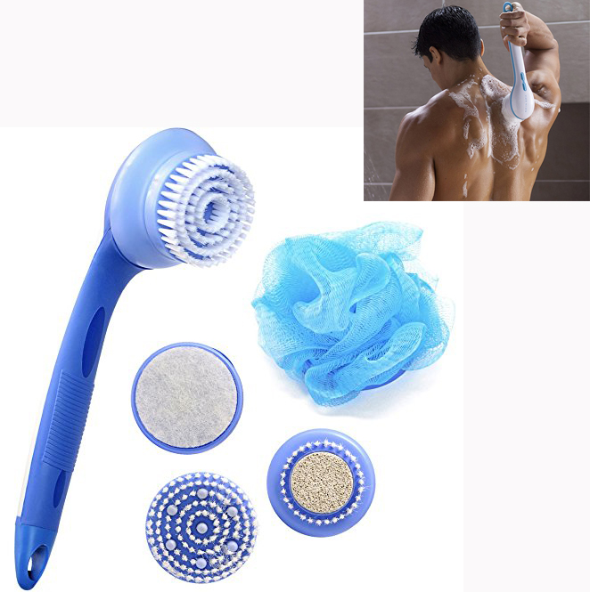 

Honana BX-T856 Long-handle 5 in 1 Electric Bath Spin SPA Massage Shower Cleaning Brush Waterproof Facial and Body Cleansing Sit