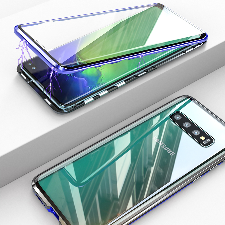 

Bakeey 360º Full Body Magnetic Adsorption Aluminum Alloy Tempered Glass Protective Case For Samsung Galaxy S10e/S10/S10 Plus