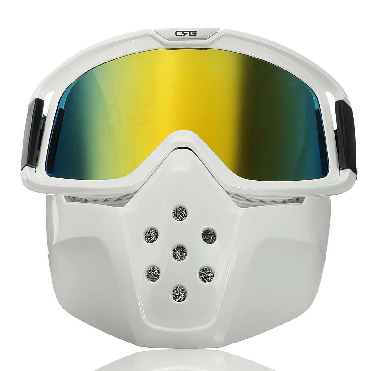 

Detachable Modular Face Mask Shield Goggles Riding Motorcycle Helmet Yellow Lens