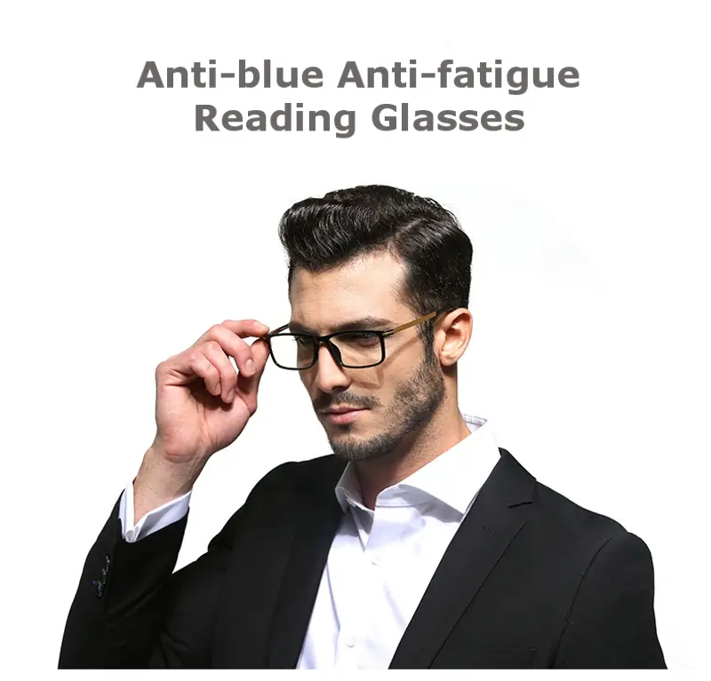 SHUAIDI Anti-blue Anti-fatigue Reading Glasses Black Frame Resin Aluminum Computer Presbyopic Glass 110