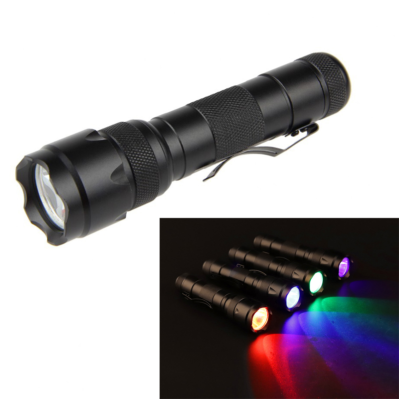 

XANES 502B 2 1200LM Blue Light / Red Light / Green Light / UV Purple Light Functional Hunting Searching Flashlight Fluor