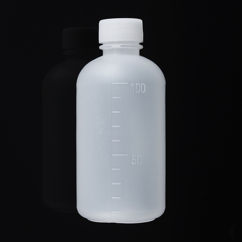 

100mL Empty Plastic Sample Reagent Liquid Storage Bottle Graduated Small Mouth Laboratory Container