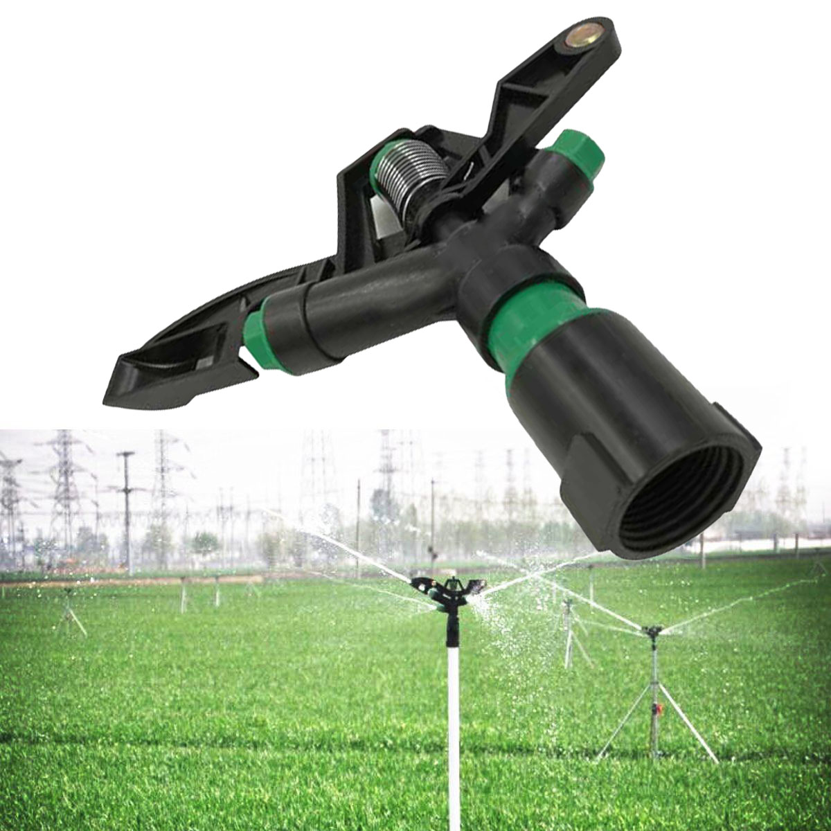 

Garden Irrigation Plastic Sprinkler 1" DN25 Connector Rotate Rocker Arm Water Sprinklers Internal Thread Spray Nozzle
