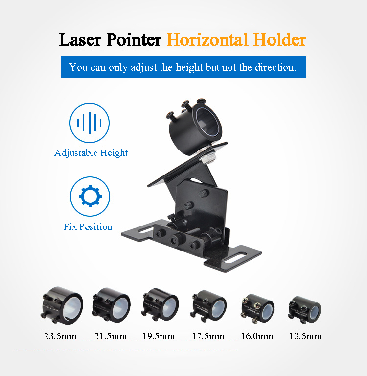 MTOLASER 13.5mm-23.5mm Laser Module Pointer Holder Adjustable Height Horizontal Position Wall Mount Clamp Bracket 3