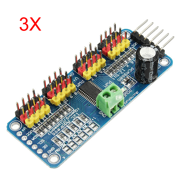 

3Pcs PCA9685 16-Channel 12-bit PWM Servo Motor Driver I2C Module For Arduino Robot