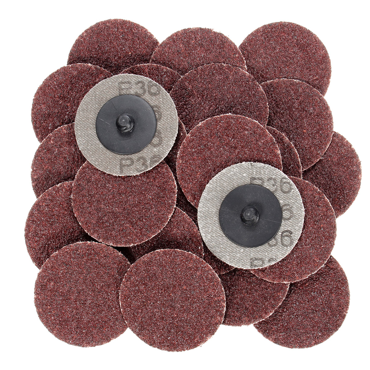 

25pcs 2 Inch 36 Grit R-Type Abrasive Sanding Discs Roll Lock Sanding Pads