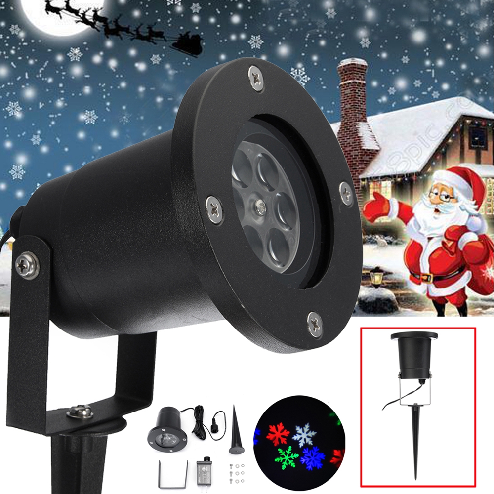 

12W Водонепроницаемы Colorful Снежинка LED Лазер Сценический свет Проектор Лампа Для Рождества На открытом воздухе
