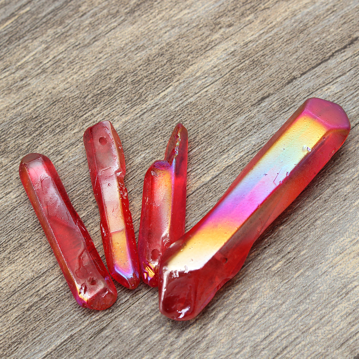 Rainbow Red Quartz Pendant Charm Decor DIY Decoration Making Gift