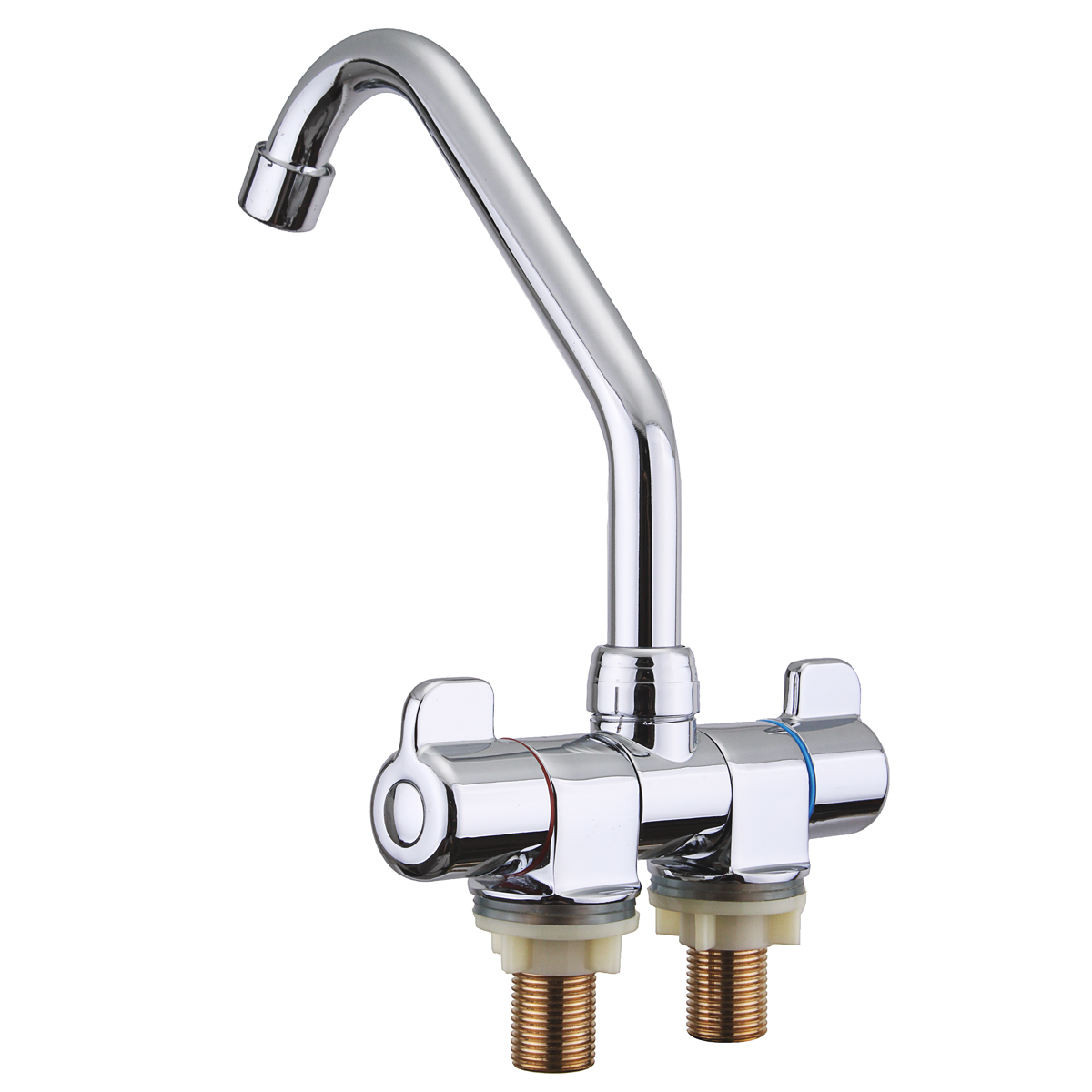 

Kitchen Sink Basin Faucet 360° Rotating Spout Hot and Cold Water Mixer Tap Bathroom