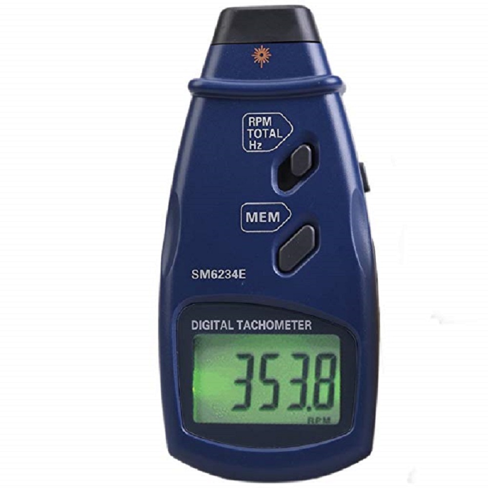 

SM6234E Digital Laser Tachometer RPM Meter Non-Contact 2.5RPM-99999RPM LCD Display Data Storage Speed Meter