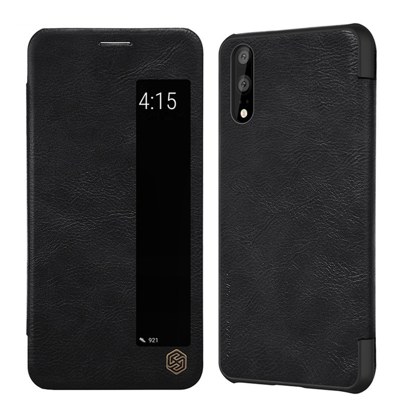 

NILLKIN Window Smart Sleep Shockproof Flip PU Leather Full Body Cover Protective Case for Huawei P20