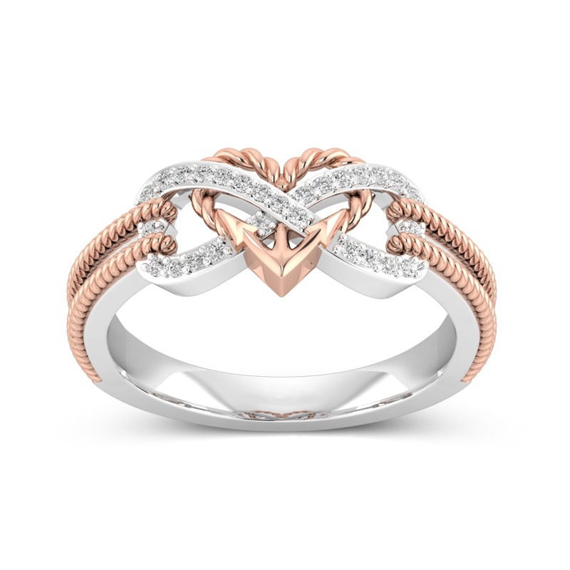

Специальные циркониевые полые платиновые кольца Infinity Узел Сердце Крестовиное кольцо для Женское