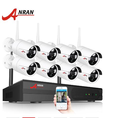 

ANRAN K08WJ2-03NB 1080P 8CH NVR Kit HD H.265 Wireless IP Camera CCTV System Wifi Home Security Night Vision Video Surveillance Kit
