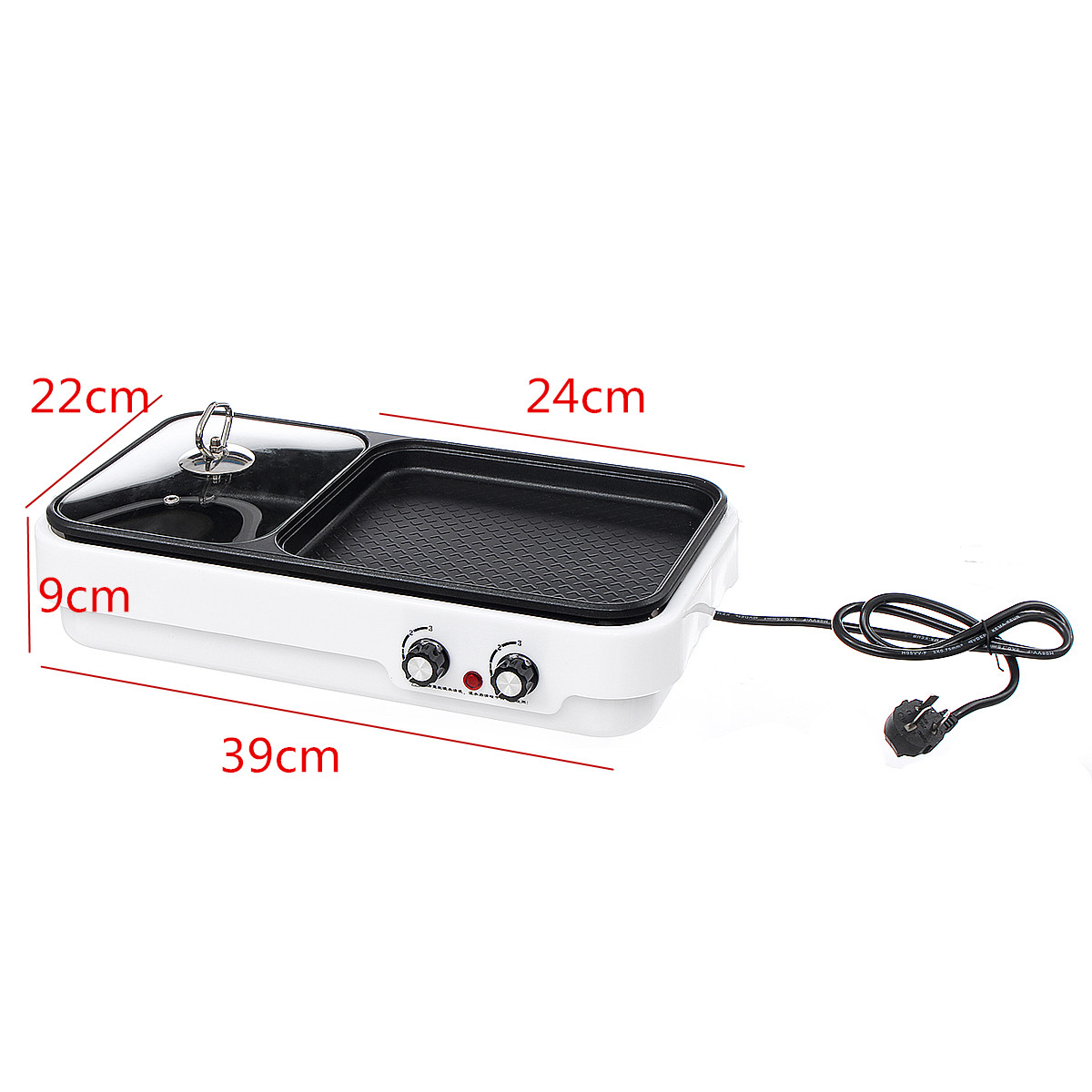 Electric Baking Pan Barbecue Hot Pot Non Stick BBQ Grill Oven Kitchen Cookware 25