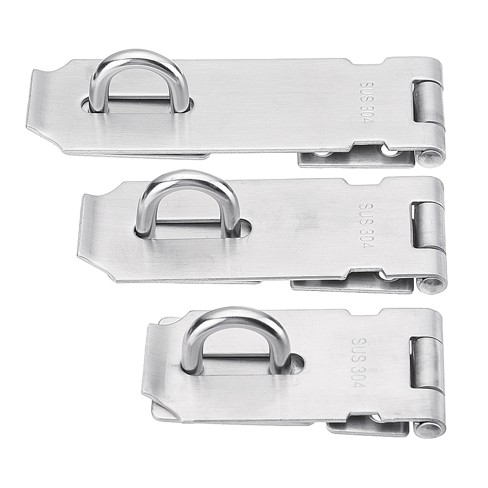 Geesatis 2 PCS 304 Stainless Steel Door Hasp Latch Lock Safety Security Locking Latch with Mounting Screws Brushed Nickel Length 3.3 Durable