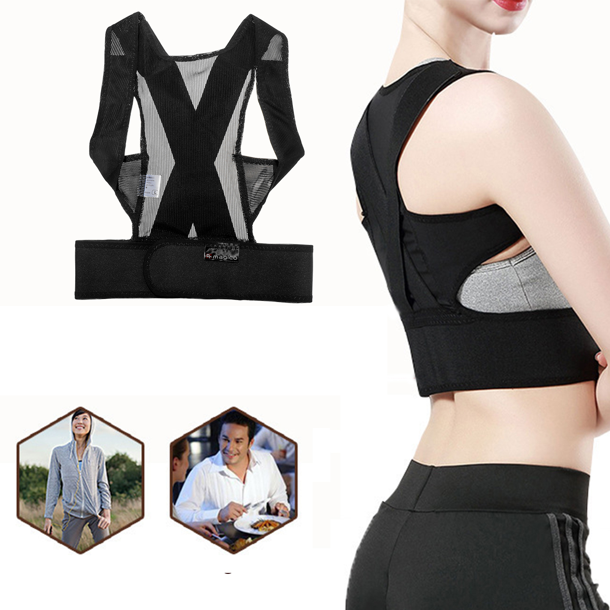 

KALOAD 8-shape Design Adults Kids Adjustable Therapy Posture Corrector Shoulder Back Support Belt