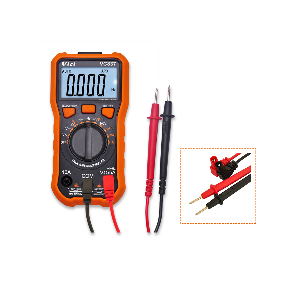 

VC837 3 5/6 Auto Range True RMS LCD Display Digital Multimeter Non-Contact Voltage Detect NCV Relative Value Measurement Data Hold