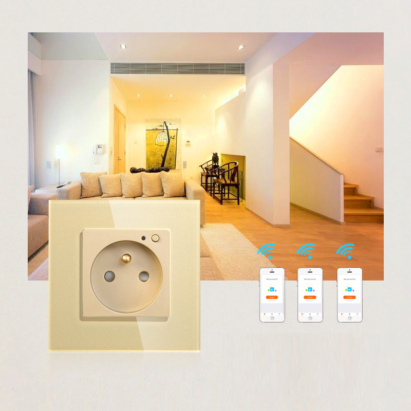 Find Moeshouse WiFi Smart Wall Socket Outlet Glass Panel Smart Life/Tuya APP Remote Control EU FR UK AU for Sale on Gipsybee.com with cryptocurrencies