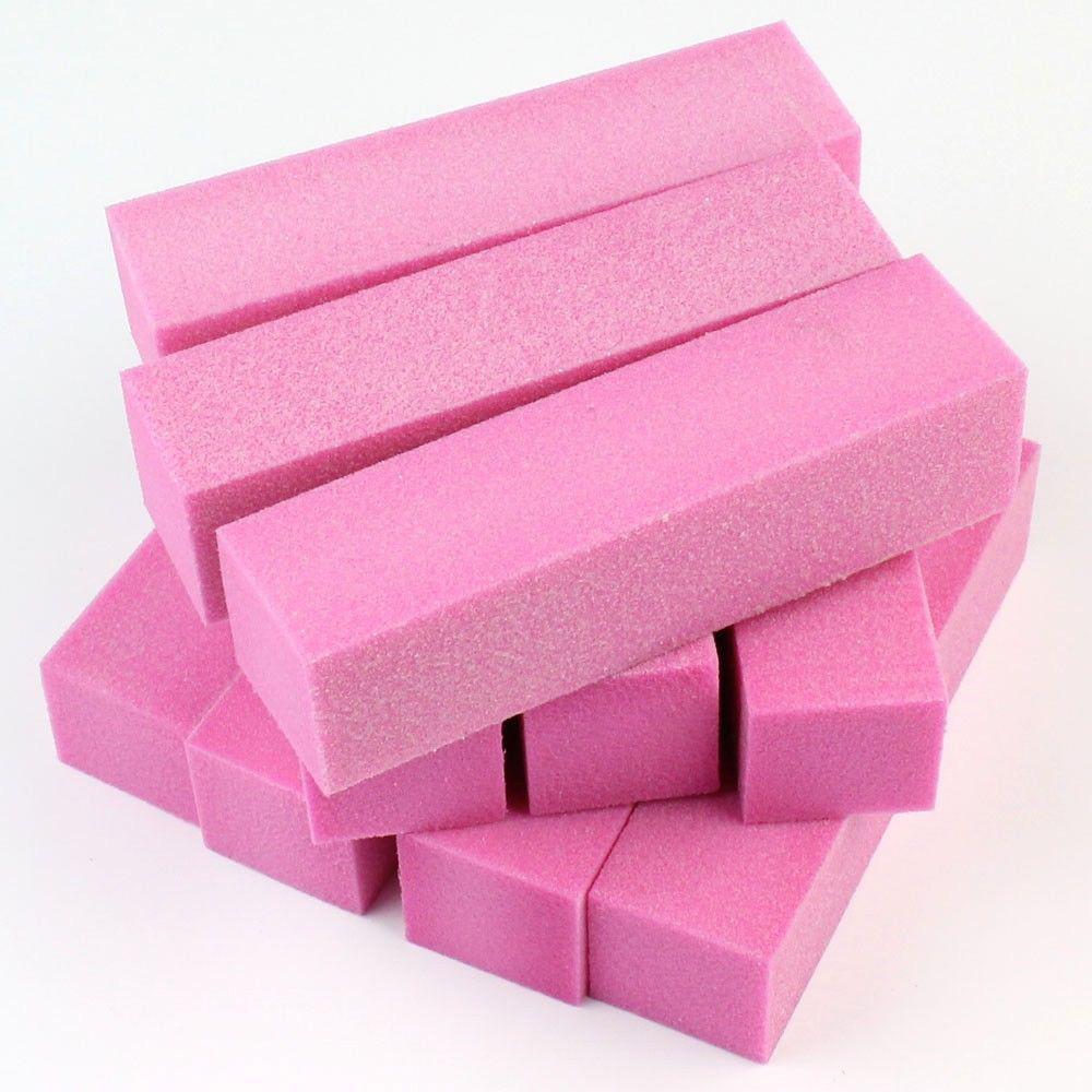 

Розовый Губка Ногти Четырехсторонняя абразивная отделка Набор Ногти Art