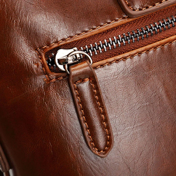 Vintage PU Leather Business Handbag Crossbody Shoulder Bag