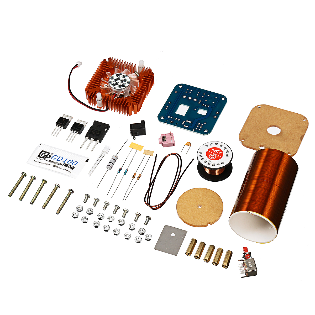

24V DIY Electronic Assembled Kit Mini Music Tesla Coil Plasma Speaker Tesla Arc Generator