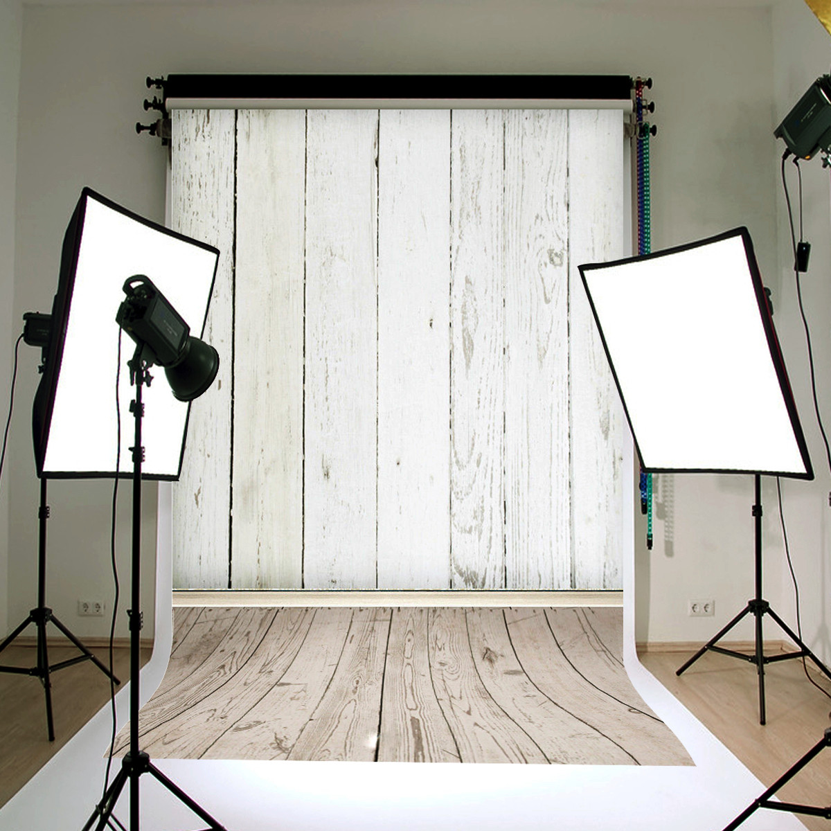 

White Wooden Wall Floor Photography Background Backdrop Photo Studio Decorations