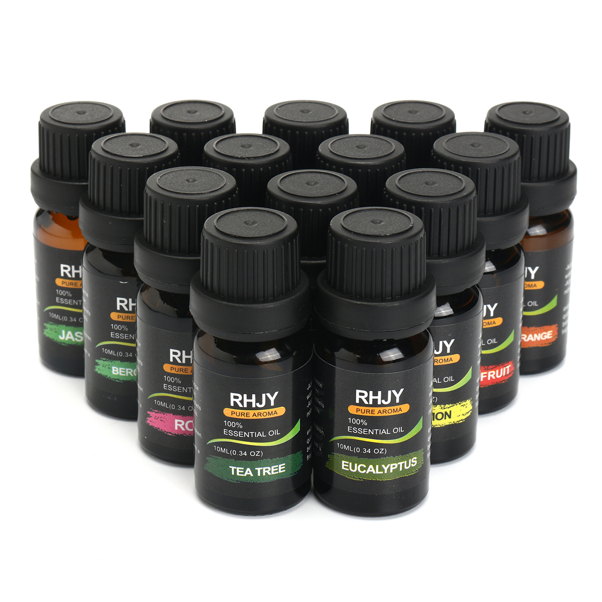

RHJY 14шт 100% чистая натуральная ароматерапия Essential Масло Therapeutic Растение Aroma Диффузор 10ml