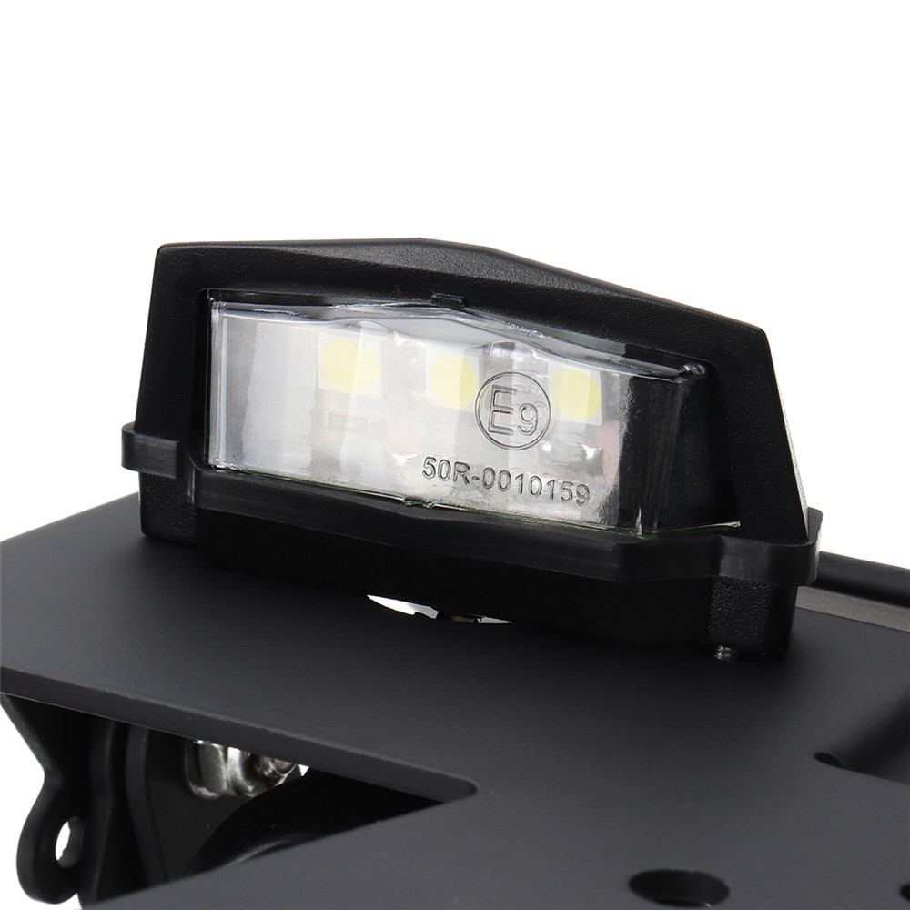 Lights & Indicators - Adjustable Motorcycle License Plate Holder + Turn