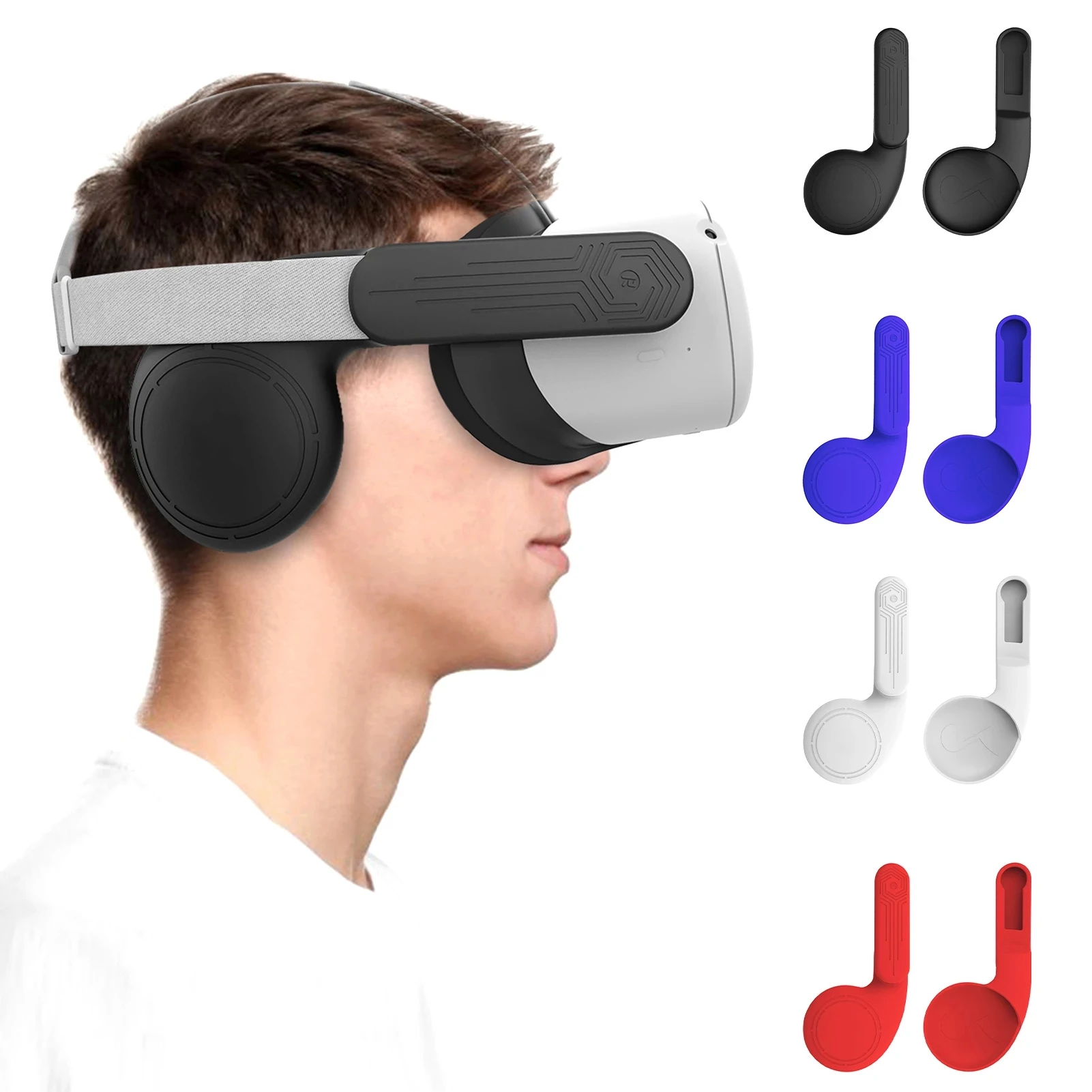 Find Hibloks VR Headset Silicone Ear Muffs Noise Reduction Earmuffs Enhancing Sound Solution for Oculus Quest 2 VR Accessories for Sale on Gipsybee.com