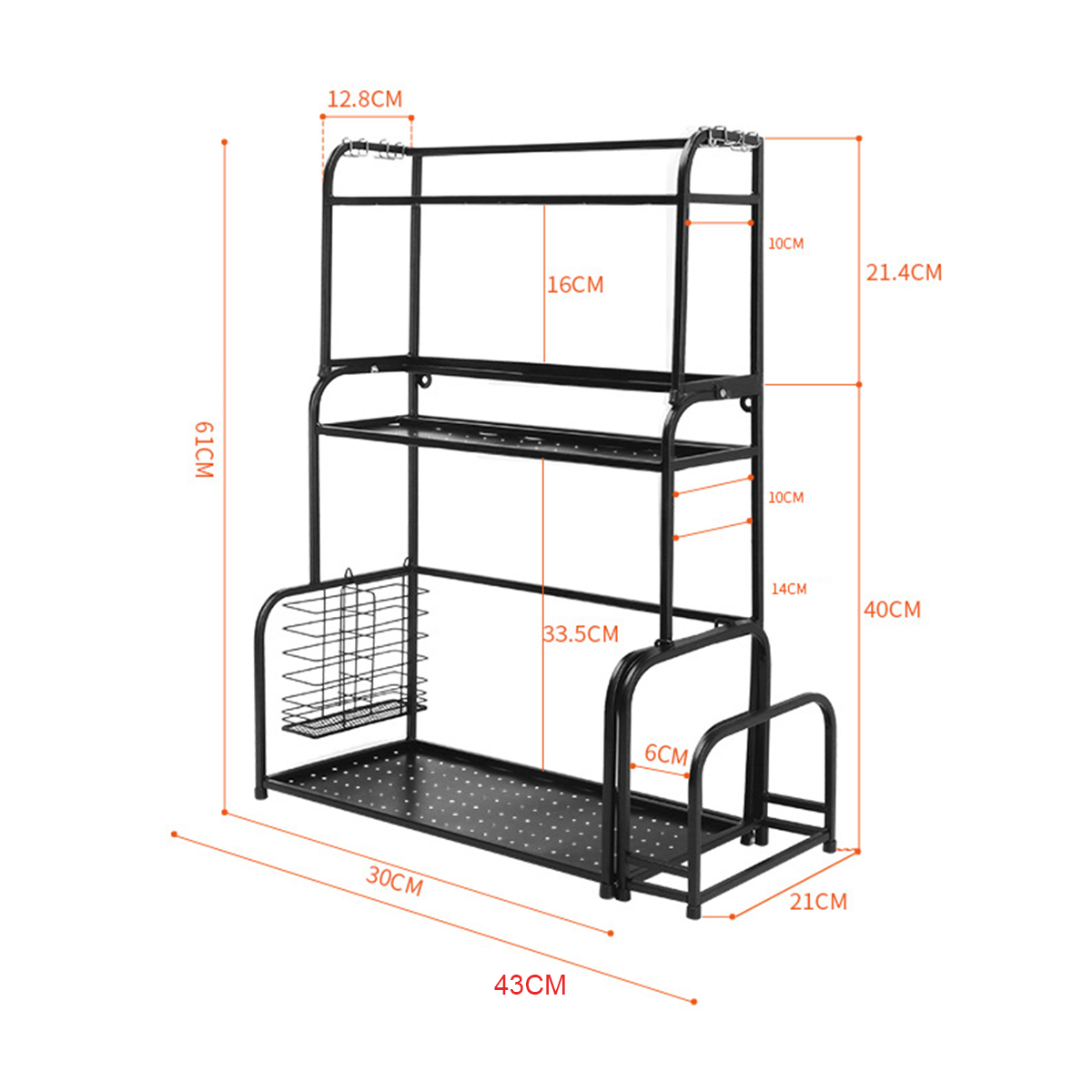 2/3 Layer Kitchen Flavoring Spice Rack Dimensions