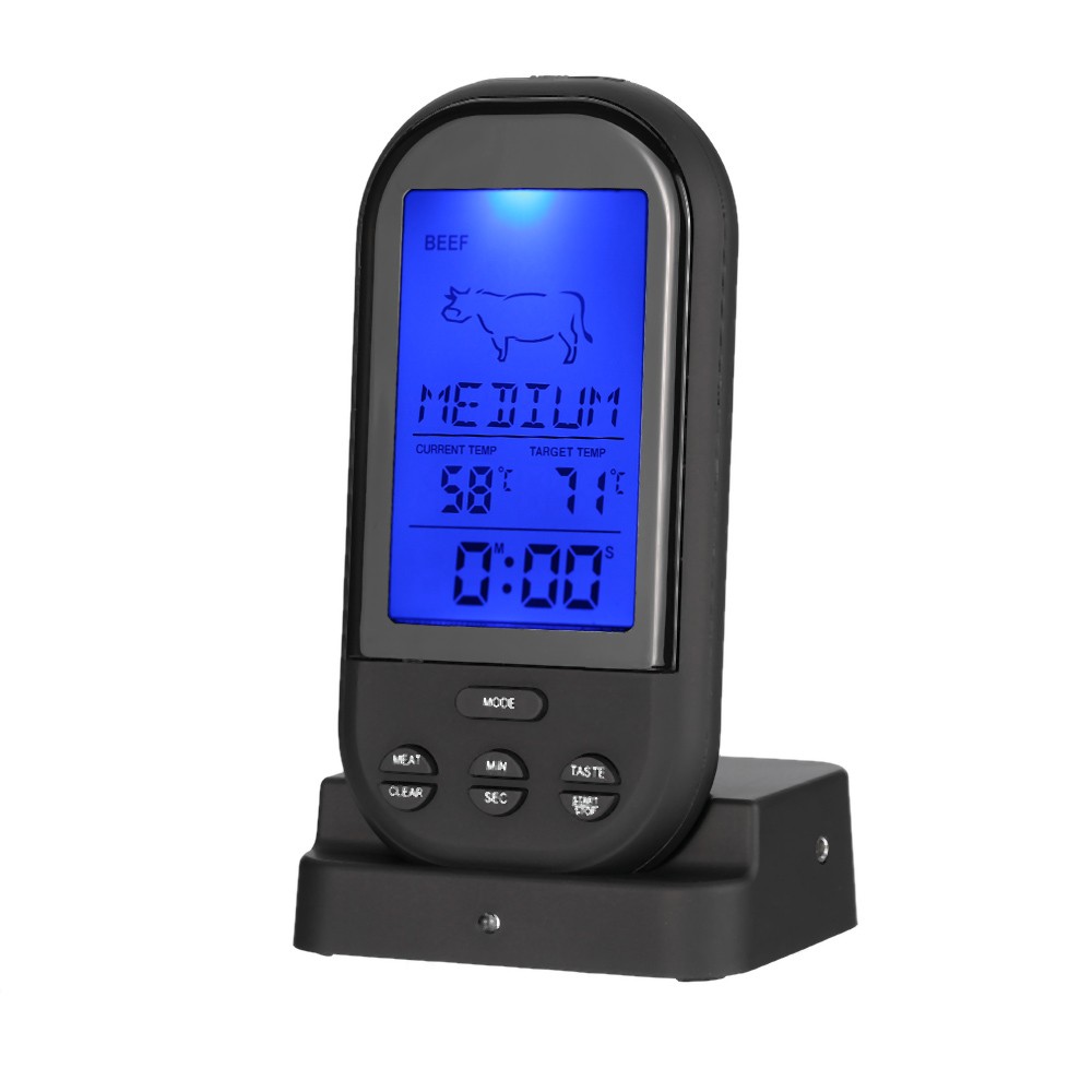 

TS-HY62 0-250℃ Wireless Digital Black Thermometer With Timer Sensor Probe Temperature Measurement Instrument