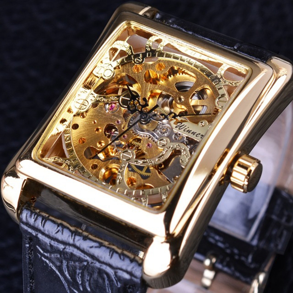 

GMT983-1 Self-Wind Механический Часы Повседневный стиль Прямоугольник Dial из нержавеющей стали Мужские часы
