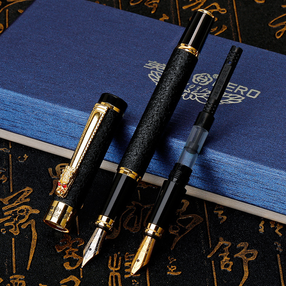 

Hero 6006 Fountain Pen 0.5MM 0.8MM Dual Nibs Replaceable Fountain Pen Frosted Texture Writing Signing Pen For Gift Schoo