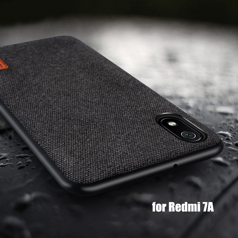 

Bakeey Luxury Fabric Splice Soft Силиконовый Край Противоударный Защитный Чехол Для Xiaomi Redmi 7A 5.45 дюймов