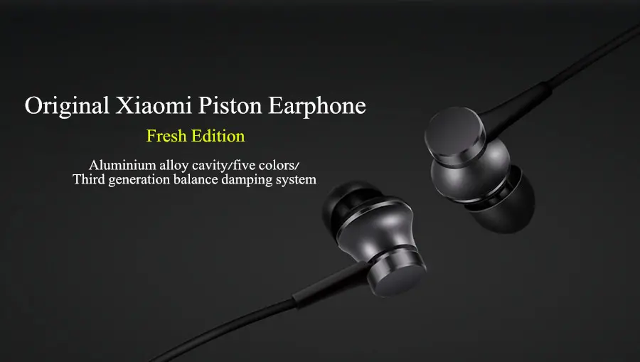 Original Xiaomi Piston Fresh Edition Wired Control Earphone Headphone With Mic