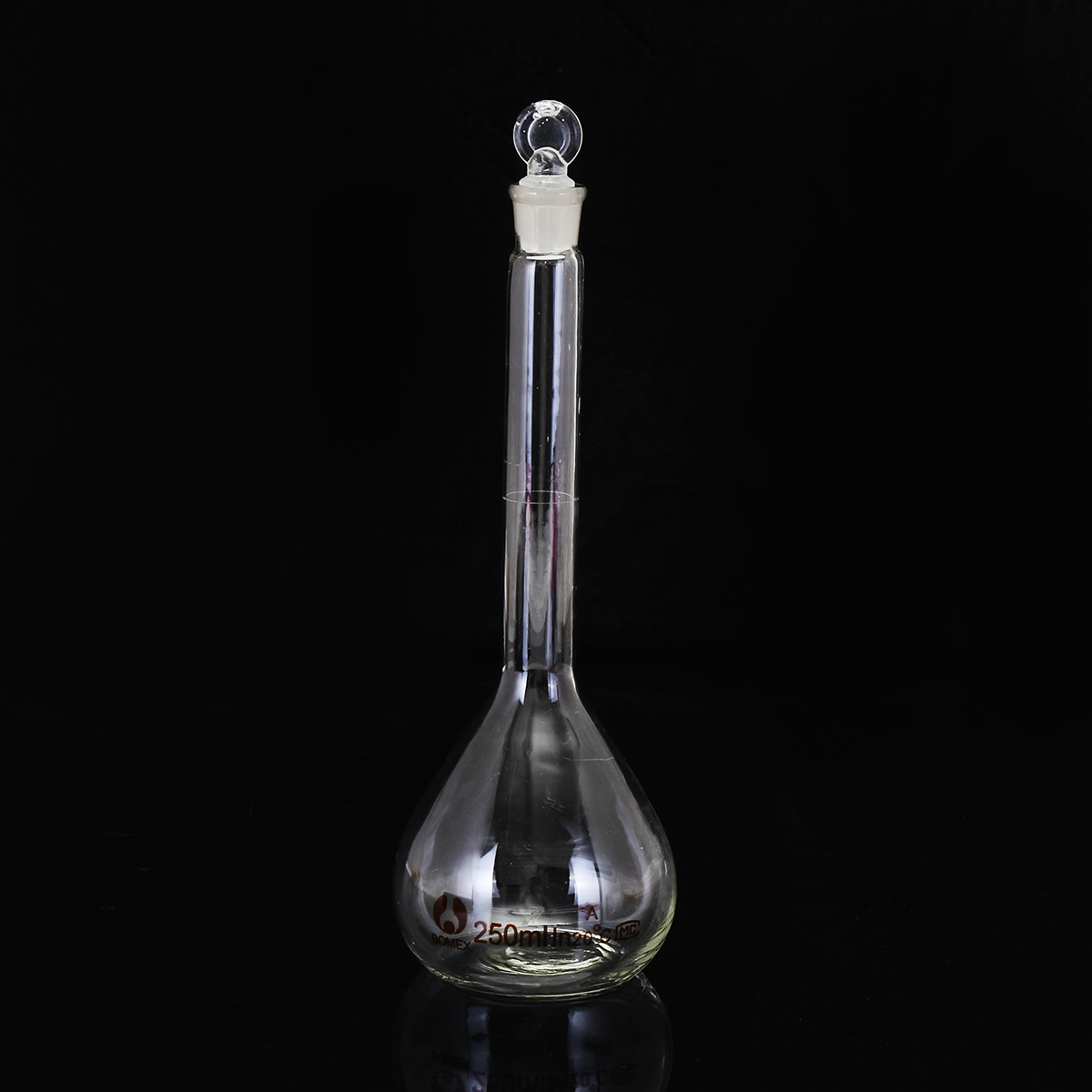 

250mL Clear Glass Volumetric Flask w/ Glass Stopper Lab Chemistry Glassware