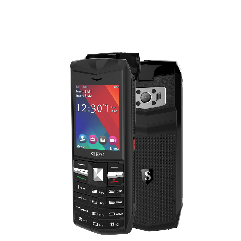 

SERVO R26 2.4 inch 3000mAh Power Bank TWS True Wireless bluetooth 5.0 Headphone Flashlight Dual SIM Card Feature Phone-English Keyboard