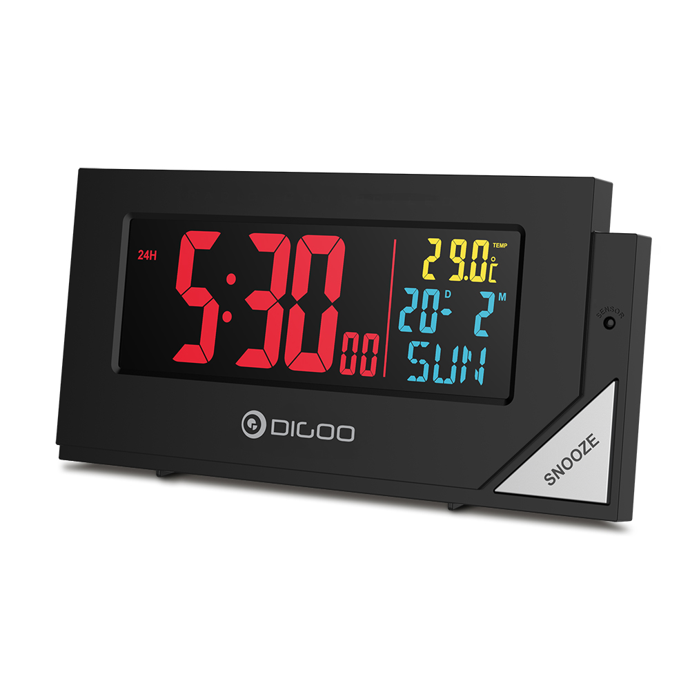 

[2019 Third Digoo Carnival] Digoo DG-C8 New Wireless Full Color Digital Clear Backlight Electronical Desk Bedroom Alarm Clock with Light Sensor