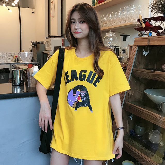 

Fine Cotton In The Long Section Of The European Version Of The Large Version Of The T-shirt Female Short-sleeved Loose Loaded New Super Cec Tide