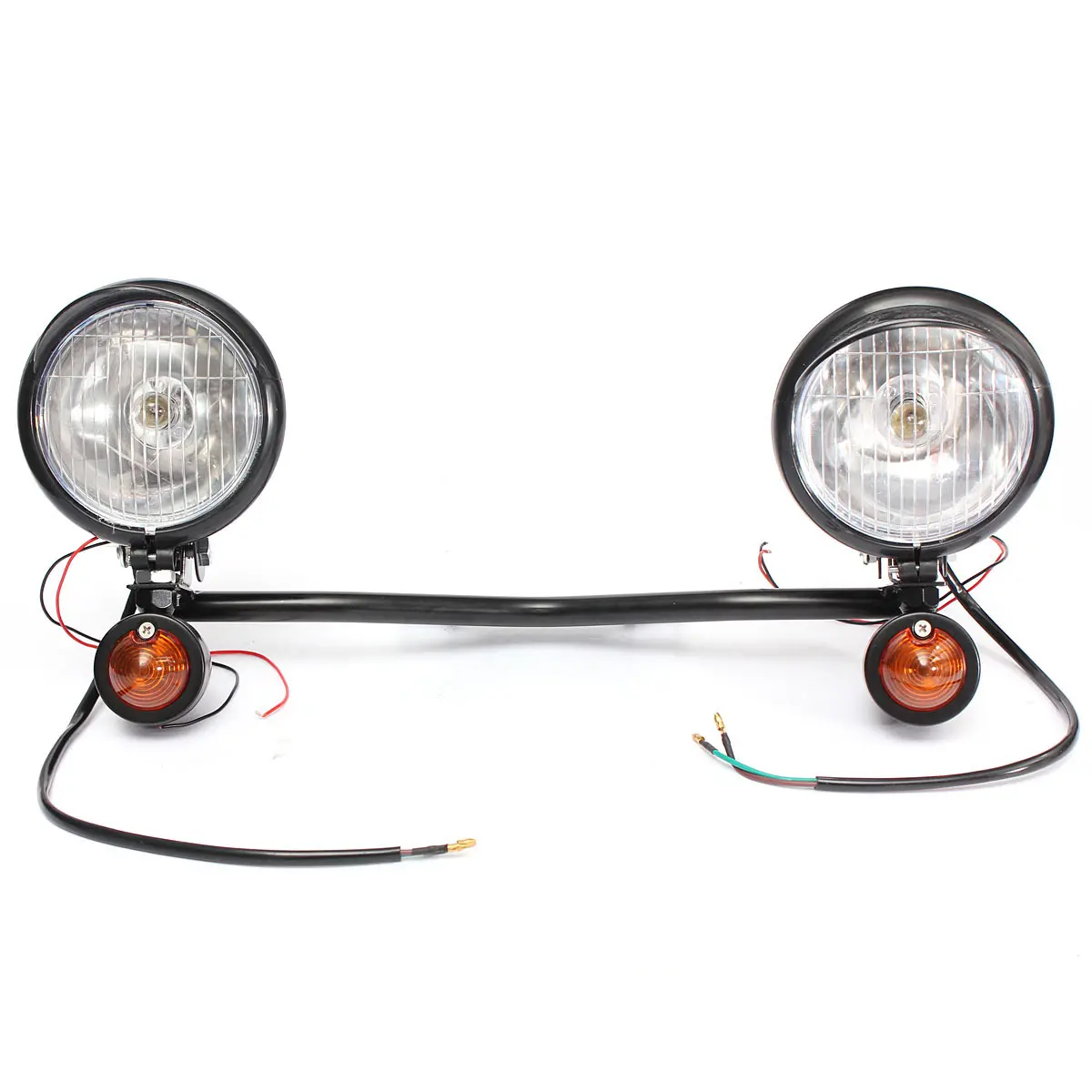 Motorcycle Spot Lightt Bar Set With Two Turn Signals For Harley Custom