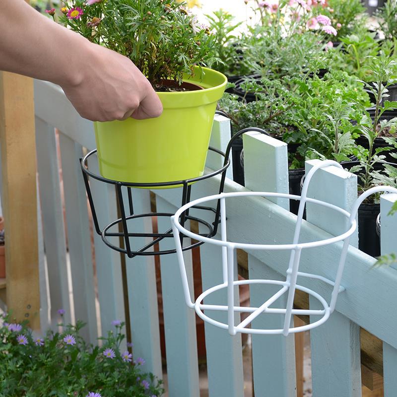 

Wrought Iron Flower Frame Metal Balcony Hanging Flower Pot Stand