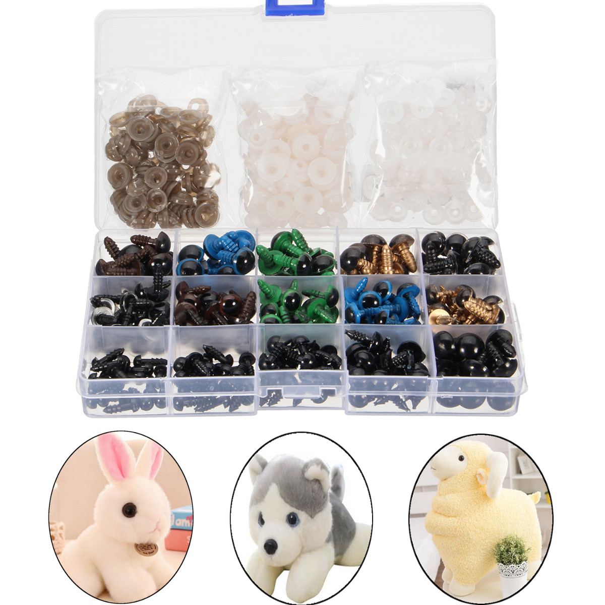 

264Pcs 6-12mm Black Colorful Thread Eyes For Teddy Bear Doll Felting Animals Toy Crafts DIY Accessories