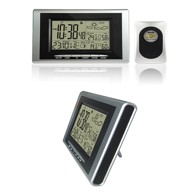 

RS8707E Wireless Digital Thermometer Hygrometer Temperature Alarm Clock 1 Transmitters